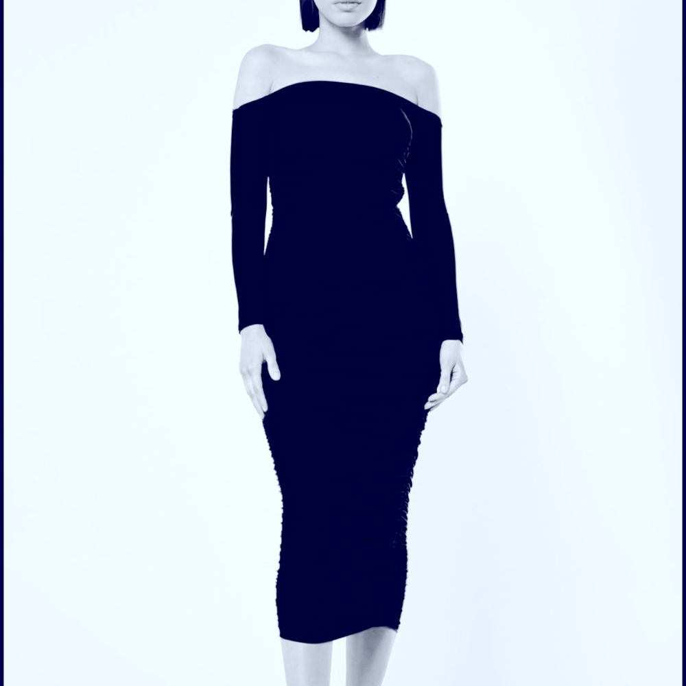Missguided Bardot Slinky Ruched Bodycon